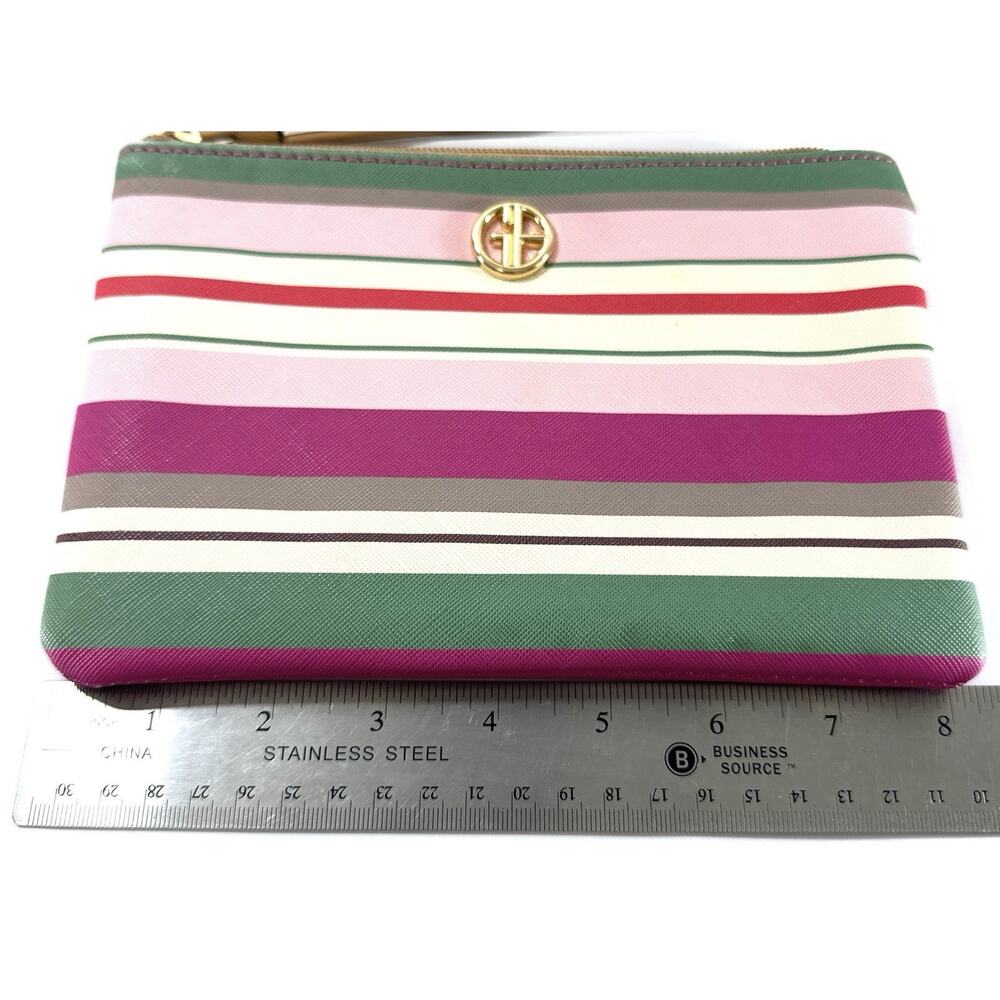 Giani Bernini Striped Wristlet Clutch Bag Multicolor Faux Leather 8x5.5” - Picture 5 of 7